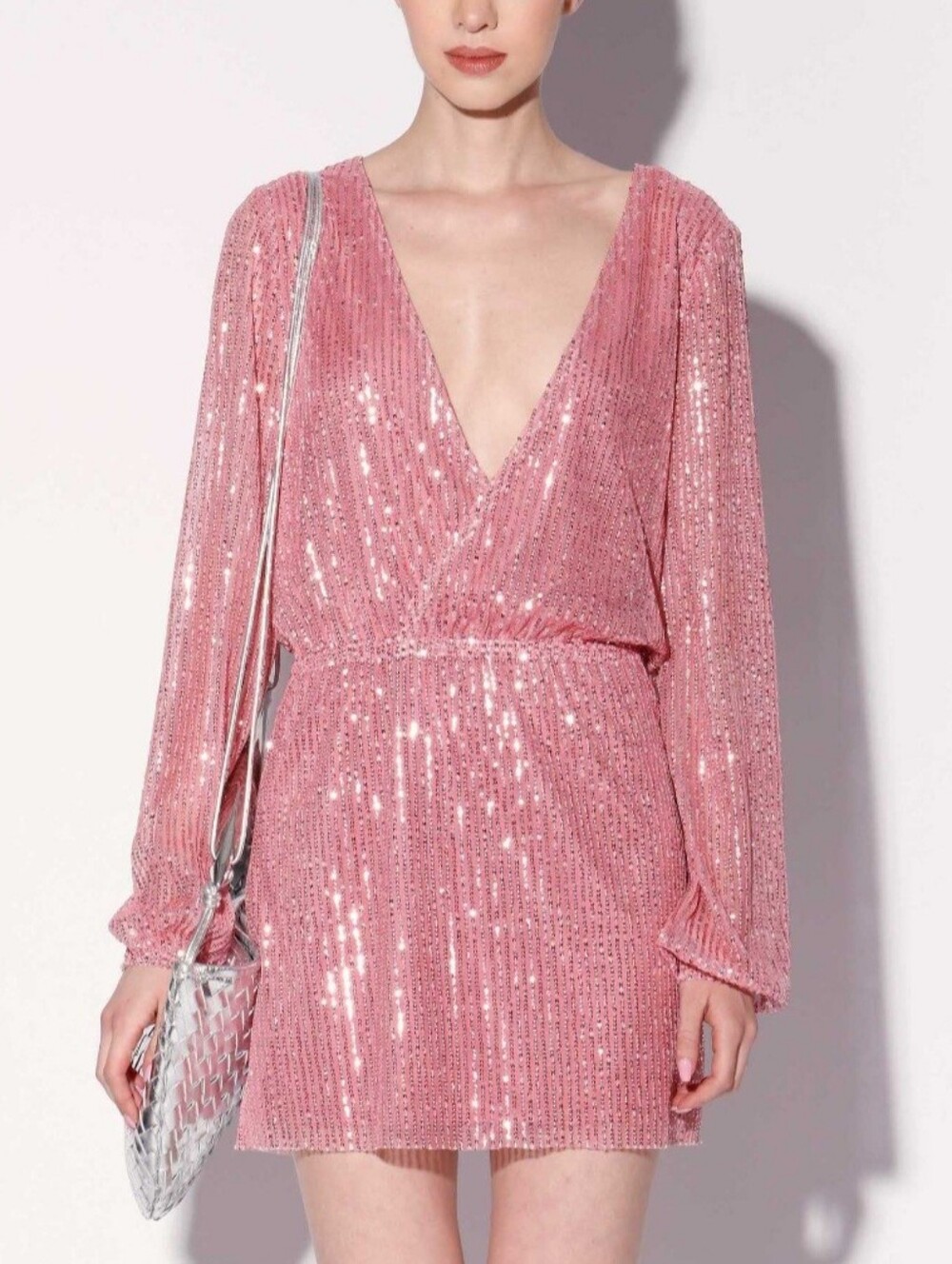 New Walter Baker Callypso Dress In City Sequin Rose Size Small